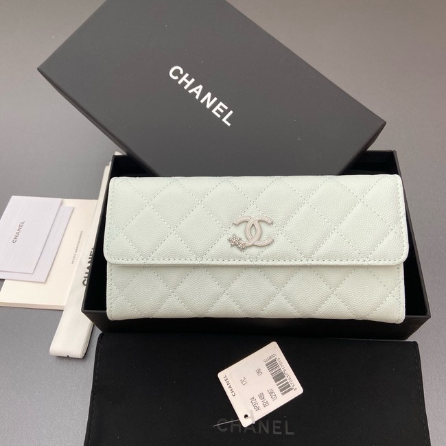 Chanel Long Flap Wallet AP3724 light blue
