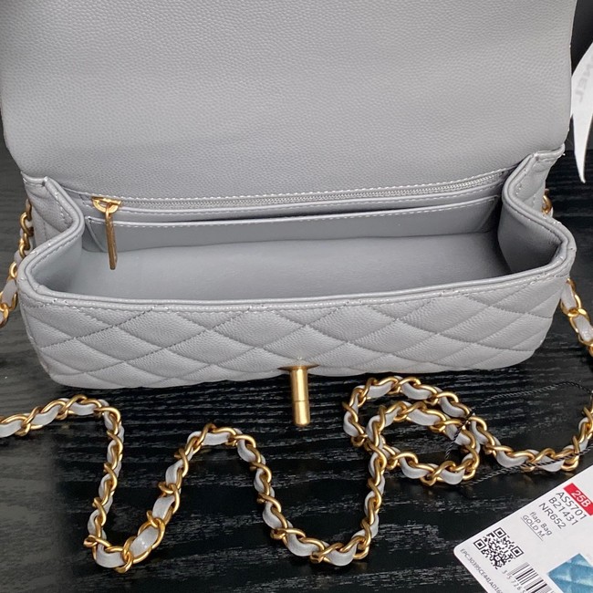 CHANEL Clutch With Chain AS2701 gray&gold Metal