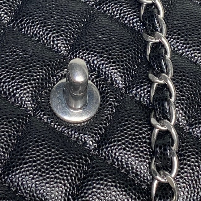 CHANEL Mini Flap Bag with Top Handle AS5702 black&Silver Metal