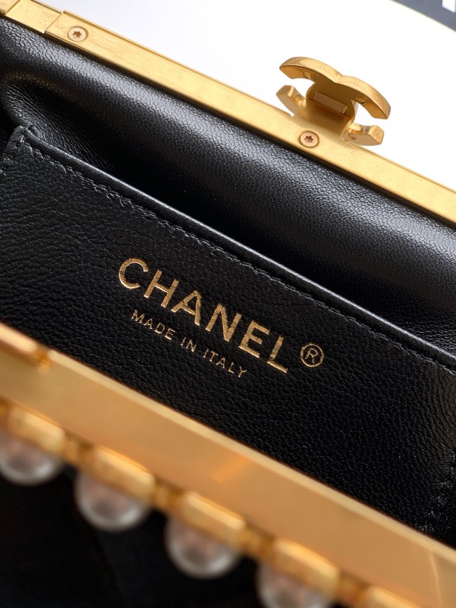 CHANEL Clutch Pearly Lambskin AS5912 black