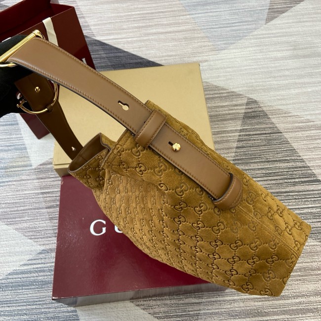 Gucci Beatrix medium tote bag suede 850926 Brown GG
