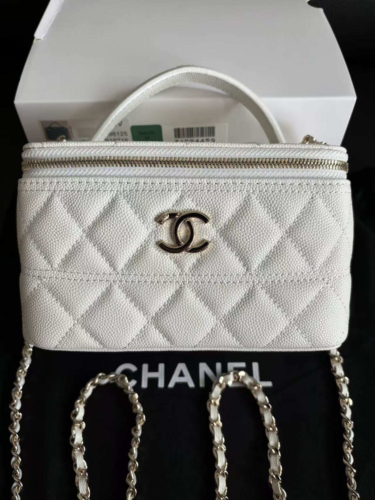 Chanel 25C Original Caviar Leather A96125 White Chanel 25C Original Caviar Leather A96125 White