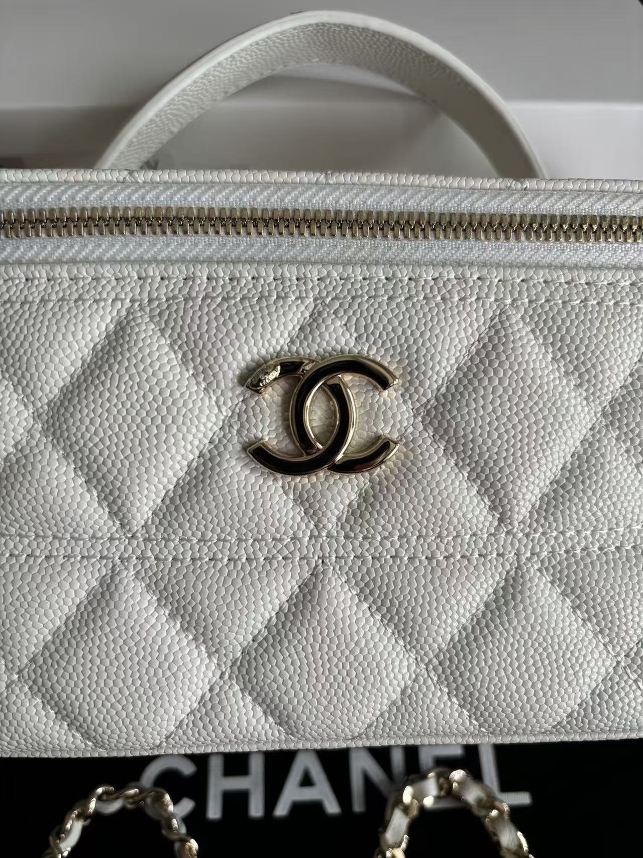 Chanel 25C Original Caviar Leather A96125 White Chanel 25C Original Caviar Leather A96125 White