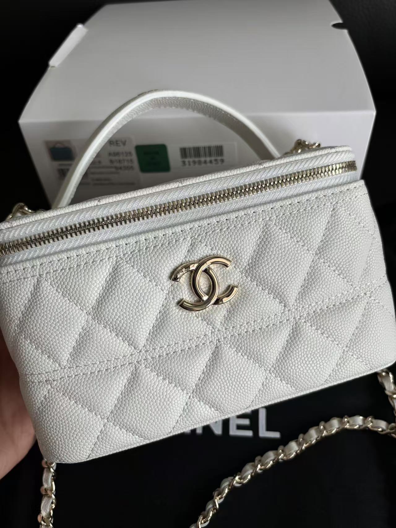 Chanel 25C Original Caviar Leather A96125 White Chanel 25C Original Caviar Leather A96125 White