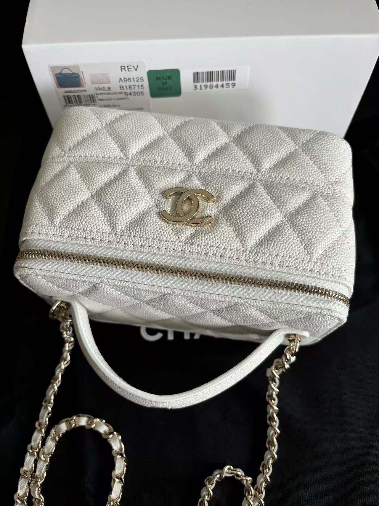 Chanel 25C Original Caviar Leather A96125 White Chanel 25C Original Caviar Leather A96125 White