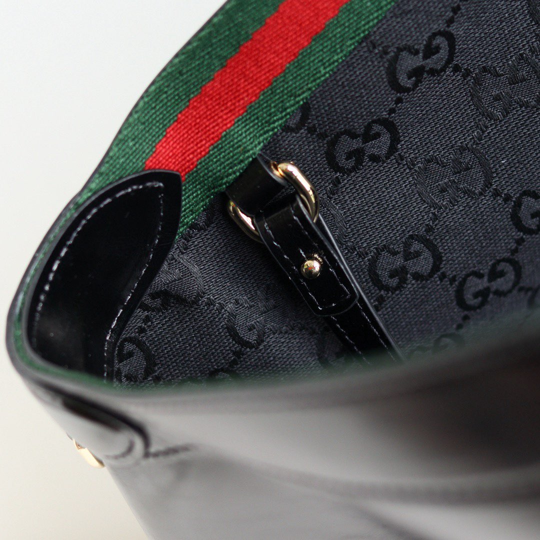 Gucci Giglio Original Oiled Leather large tote GG bag 853971 Black Gucci Giglio Original Oiled Leather large tote GG bag 853971 Black