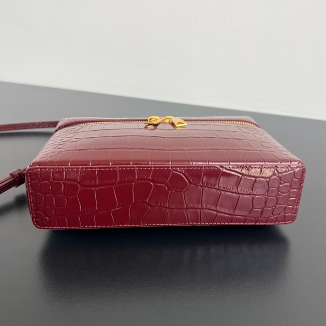 Bottega Veneta Bang Bang Crocodile skin 789109 red