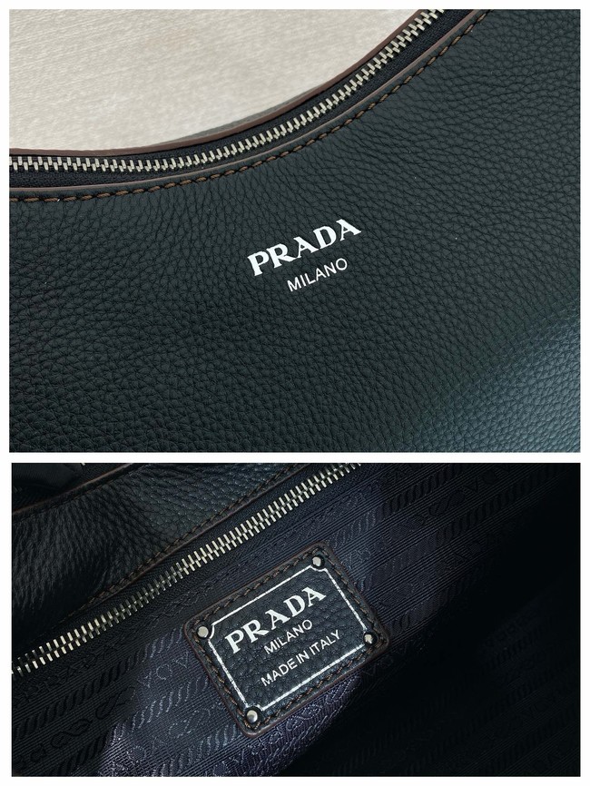 Prada Aimee large leather shoulder bag 1BC280 black