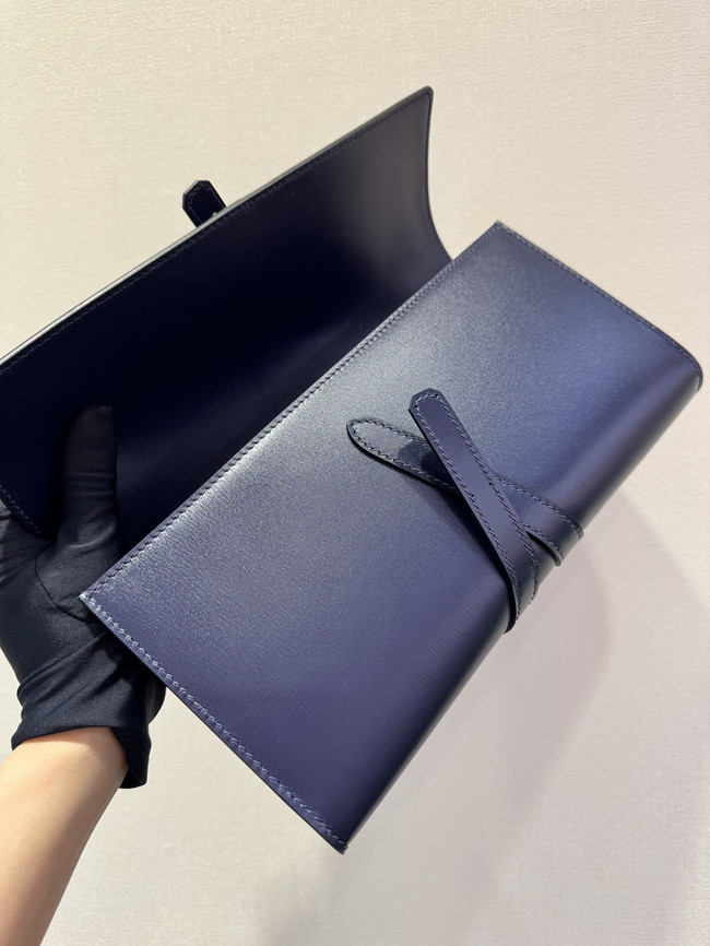 Hermes swift Leather Clutch 37568 dark blue Hermes swift Leather Clutch 37568 dark blue