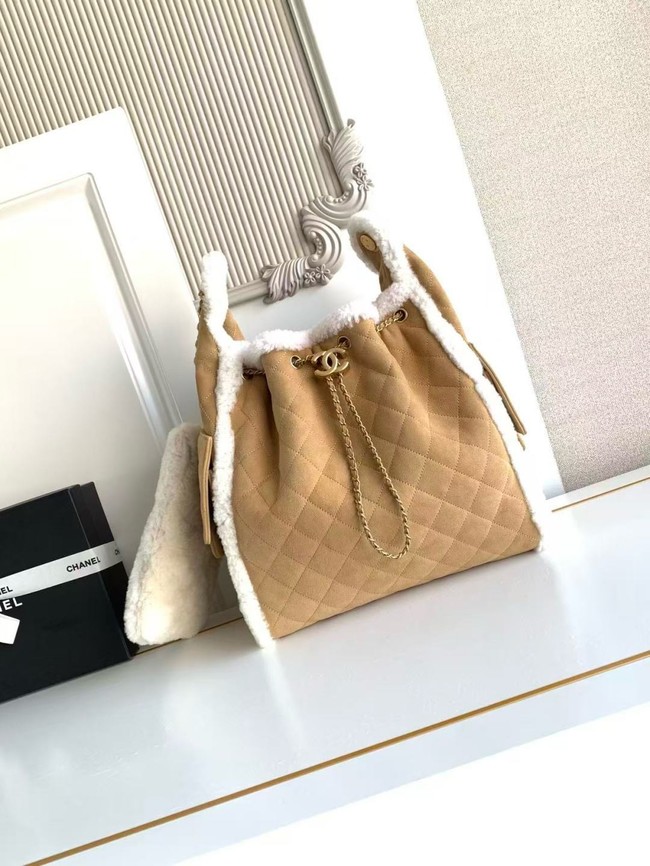 CHANEL 25 Handbag AS5311 Suede Calfskin brown