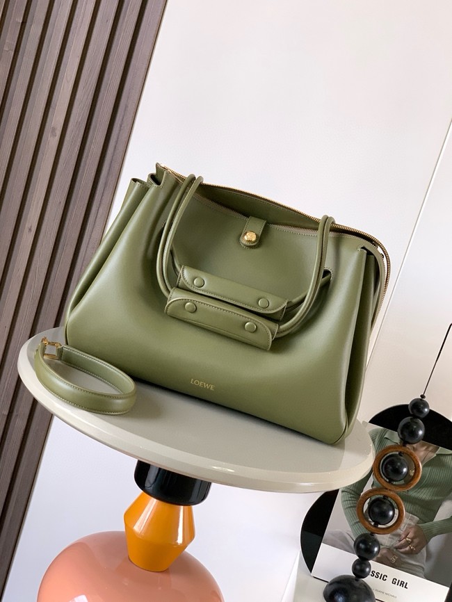 Loewe Large soft calfskin leather Madrid bag 9148 green