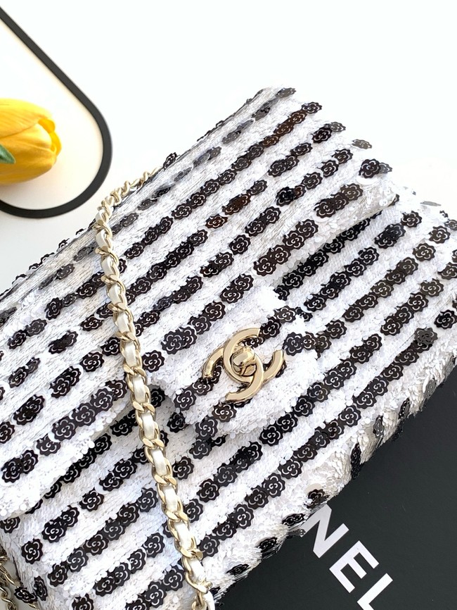 CHANEL Evening Bag AS4298 black&white