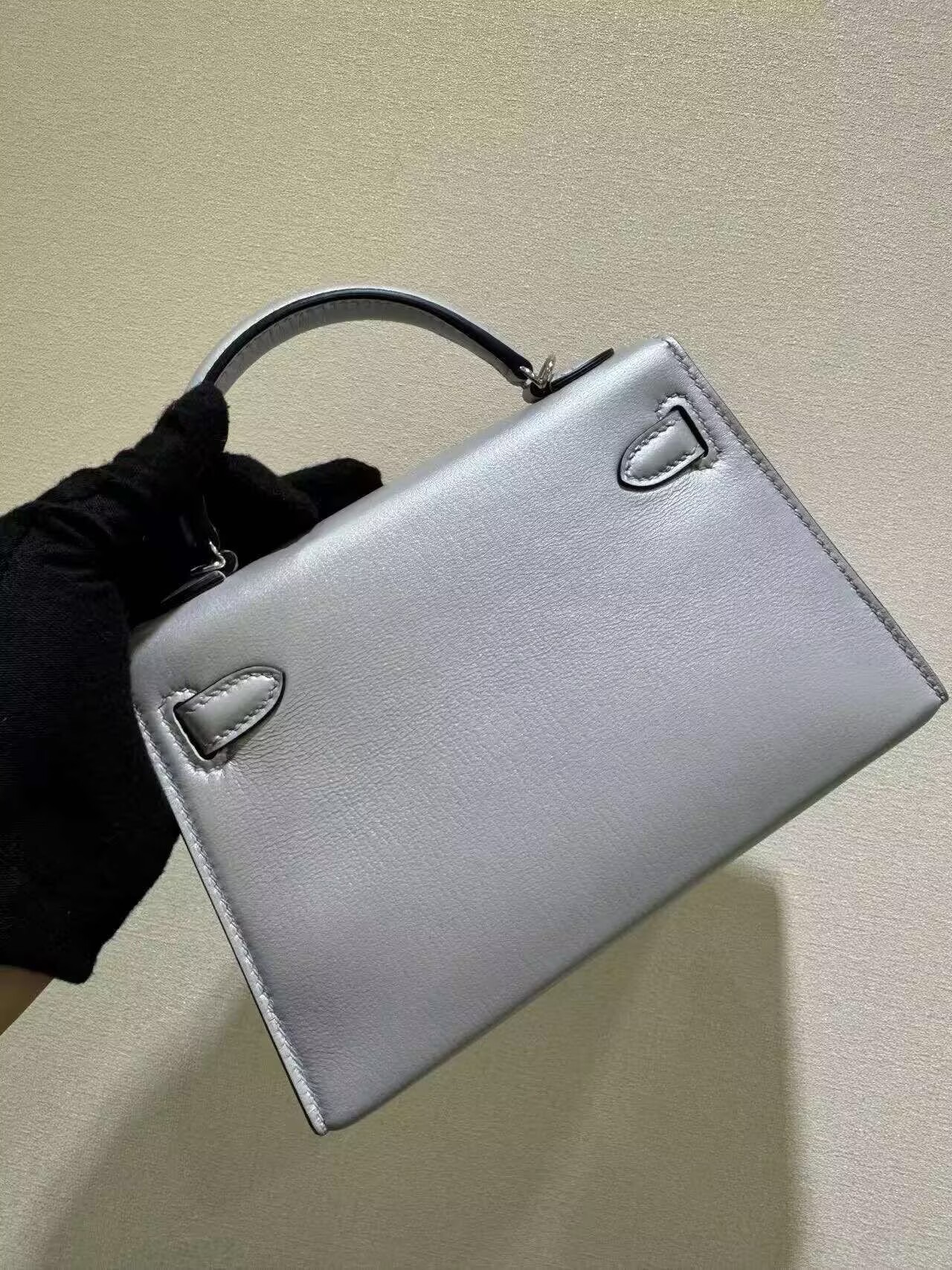 Hermes Kelly 19cm Shoulder Bags Original Swift Leather KL19 Silver