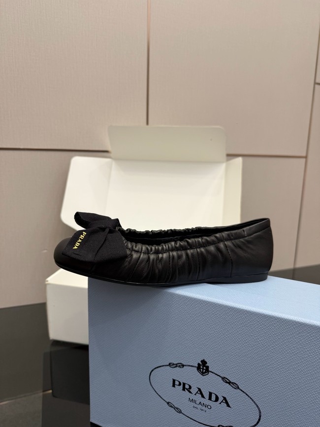 Prada Mordore nappa leather ballerinas with bow 55723-4