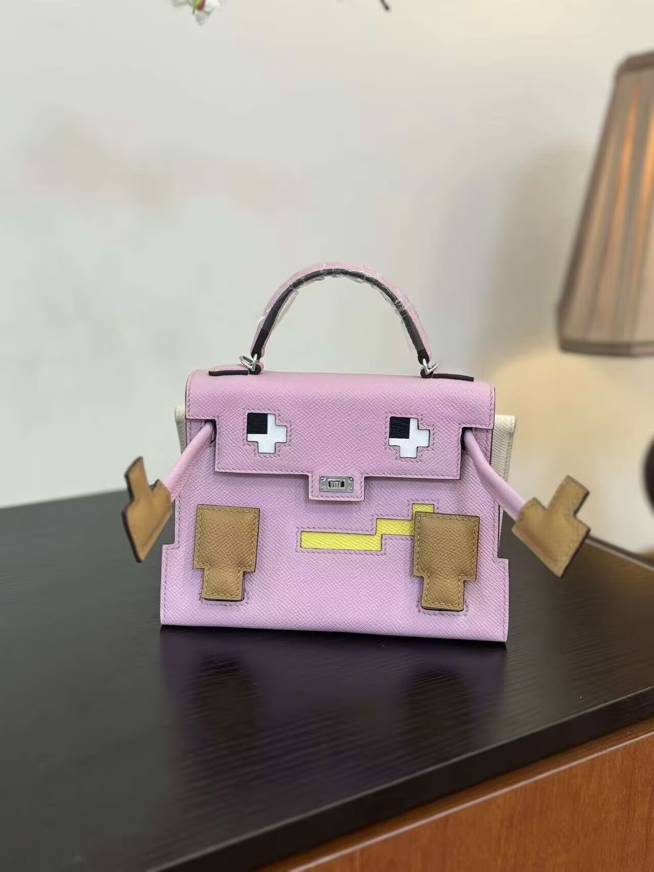 Hermes Original Epsom Leather Mosaic Figure Bag H6302 Pink
