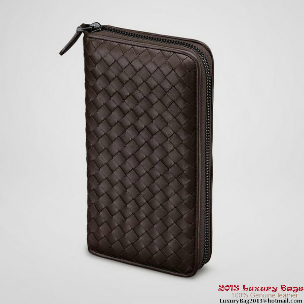Bottega Veneta 275064 V001N 2040 Intrecciato Nappa Zip Around Wallet Ebano Bottega Veneta 275064 V001N 2040 Intrecciato Nappa Zip Around Wallet Ebano