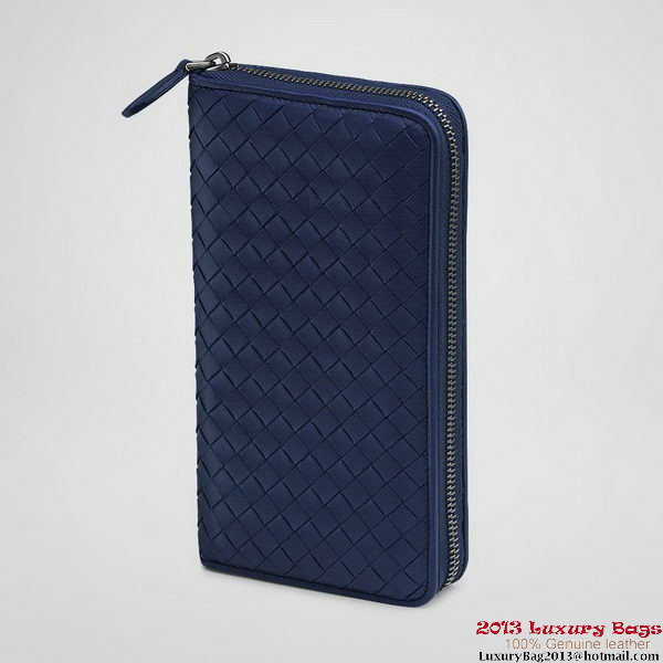 Bottega Veneta 275064 V001N 4207 Intrecciato Nappa Zip Around Wallet Indigo Blu Bottega Veneta 275064 V001N 4207 Intrecciato Nappa Zip Around Wallet Indigo Blu