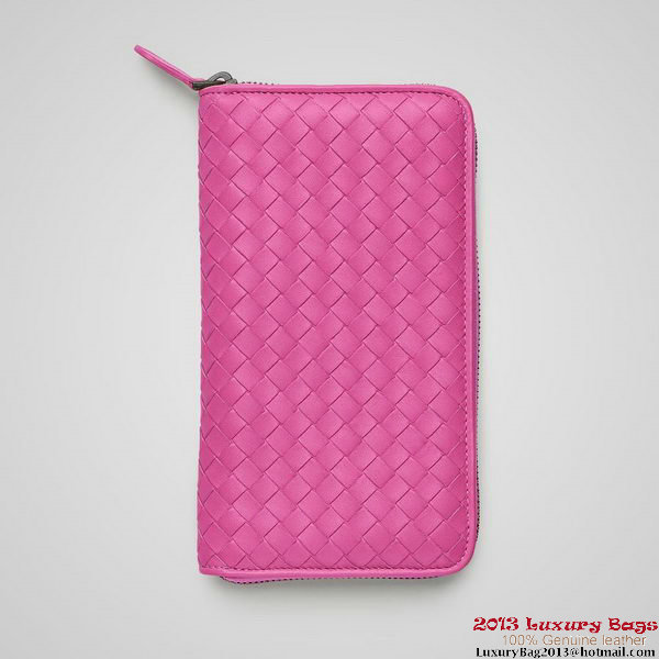 Bottega Veneta 275064 V001N 5601 Intrecciato Nappa Zip Around Wallet Shock Bottega Veneta 275064 V001N 5601 Intrecciato Nappa Zip Around Wallet Shock