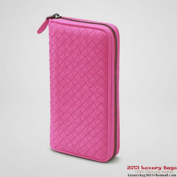 Bottega Veneta 275064 V001N 5601 Intrecciato Nappa Zip Around Wallet Shock Bottega Veneta 275064 V001N 5601 Intrecciato Nappa Zip Around Wallet Shock