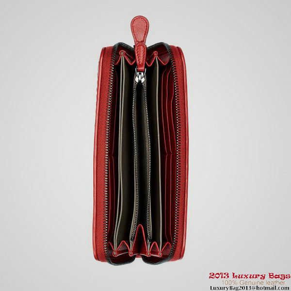 Bottega Veneta 275064 V001N 6520 Intrecciato Nappa Zip Around Wallet Blood Bottega Veneta 275064 V001N 6520 Intrecciato Nappa Zip Around Wallet Blood