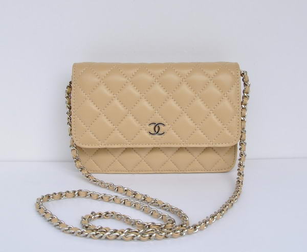 Chanel Lambskin Leather Flap Bag A33814 Apricot Silver Chanel Lambskin Leather Flap Bag A33814 Apricot Silver