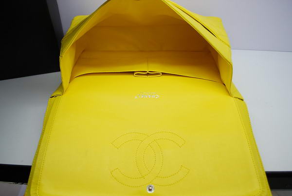 Chanel Maxi Double Flaps Bag A36098 Lemon Original Caviar Leather Silver Chanel Maxi Double Flaps Bag A36098 Lemon Original Caviar Leather Silver