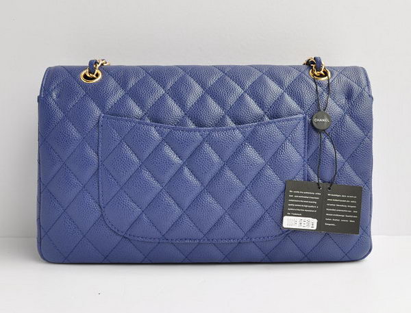 Chanel Classic 2.55 Series Blue Caviar Golden Chain Quilted Flap Bag 1113 Chanel Classic 2.55 Series Blue Caviar Golden Chain Quilted Flap Bag 1113