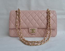 Chanel Classic 2.55 Series Pink Lambskin Golden Chain Quilted Flap Bag 1113 Chanel Classic 2.55 Series Pink Lambskin Golden Chain Quilted Flap Bag 1113
