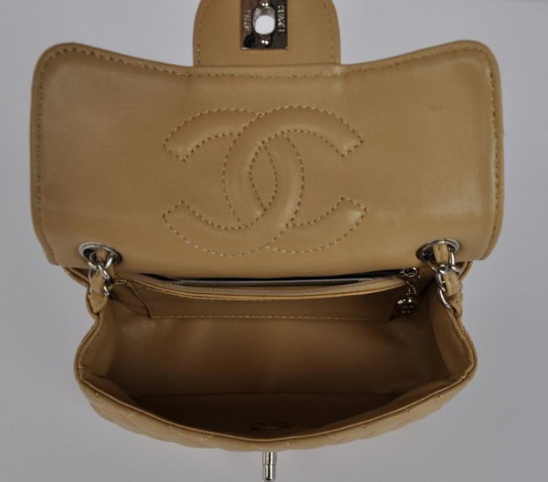Chanel Classic Apricot Lambskin Silver Chain Quilted Flap Bag 1115 Chanel Classic Apricot Lambskin Silver Chain Quilted Flap Bag 1115