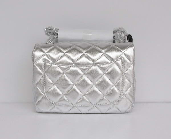 Cheap Chanel Classic mini Flap Bag 1115 Light Silver Sheepskin Silver Hardware Cheap Chanel Classic mini Flap Bag 1115 Light Silver Sheepskin Silver Hardware