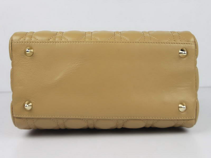 Christian Dior Lambskin Bags Lady Dior Bag CAL44550 Beige Golden