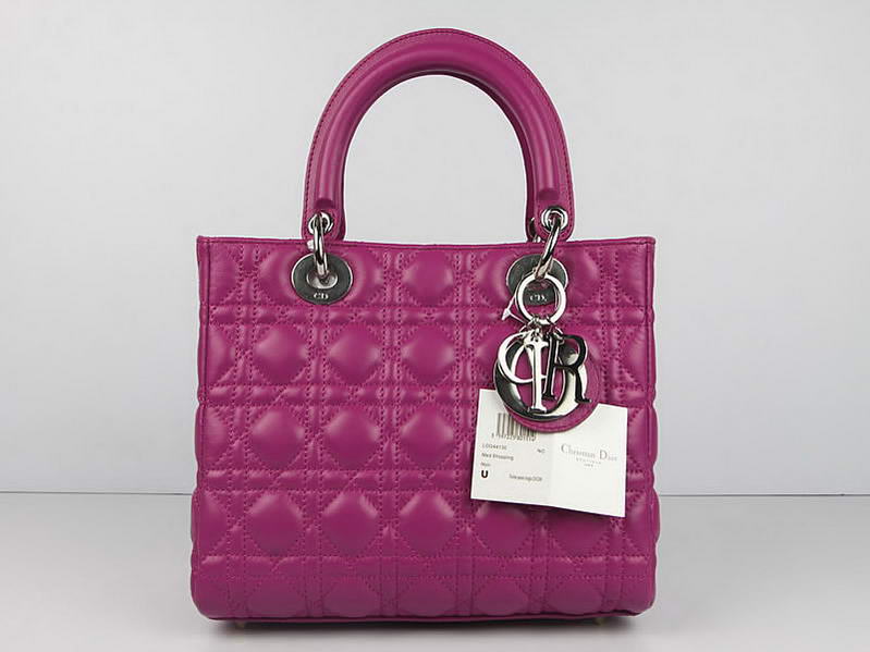 Christian Dior Lambskin Bags Lady Dior Bag CAL44550 Purple Silver Christian Dior Lambskin Bags Lady Dior Bag CAL44550 Purple Silver