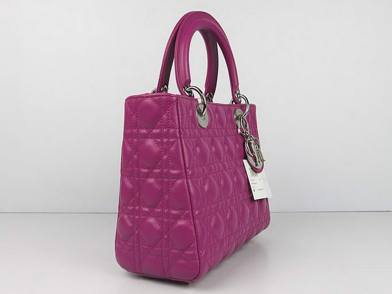 Christian Dior Lambskin Bags Lady Dior Bag CAL44550 Purple Silver Christian Dior Lambskin Bags Lady Dior Bag CAL44550 Purple Silver