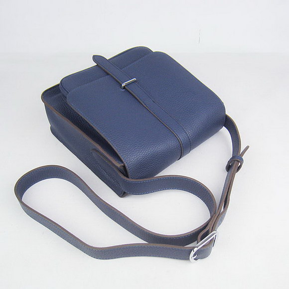 Hermes Deep-Blue Cow Leather Messenger Bags H2811 Hermes Deep-Blue Cow Leather Messenger Bags H2811