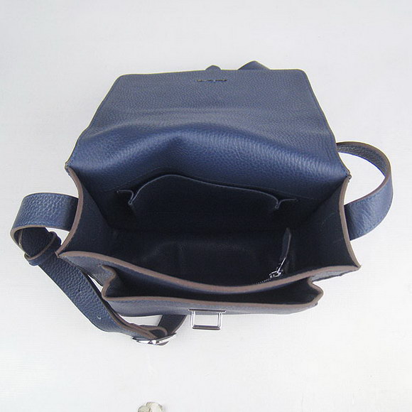 Hermes Deep-Blue Cow Leather Messenger Bags H2811 Hermes Deep-Blue Cow Leather Messenger Bags H2811