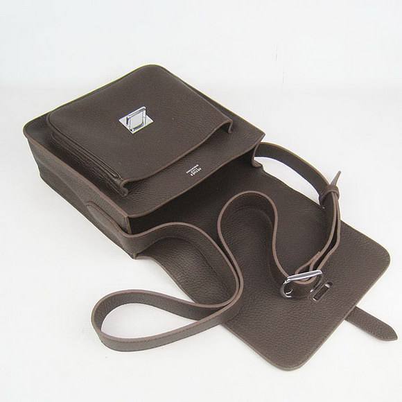 Hermes Deep-Coffee Cow Leather Messenger Bags H2811 Hermes Deep-Coffee Cow Leather Messenger Bags H2811