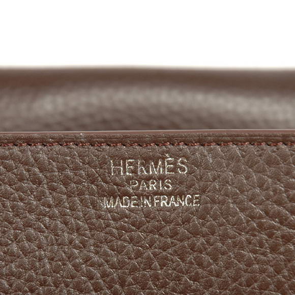 Hermes Steve 35CM Messenger Bag Clemence Leather Brown Hermes Steve 35CM Messenger Bag Clemence Leather Brown