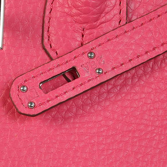 Hermes Birkin 25CM Tote Bags Togo Leather Peach Silver