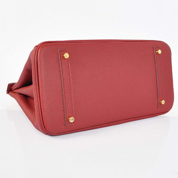 Hermes Birkin 30CM Tote Bags Bordeaux Smooth Leather Gold