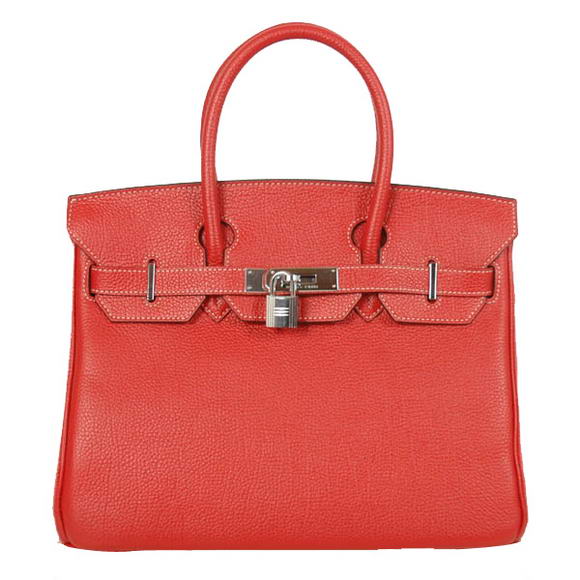 Hermes Birkin 30CM Tote Bags Smooth Togo Leather Red