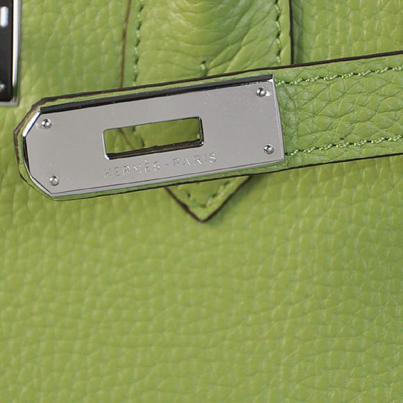 Hermes Birkin 35CM Tote Bags Togo Leather Light Green Silver