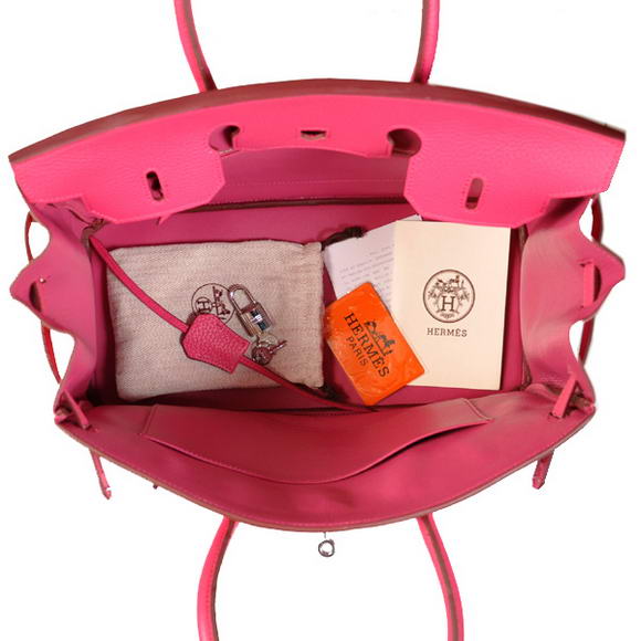 Hermes Birkin 35CM Tote Bags Togo Leather Peach Silver