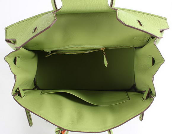 Hermes Birkin 35CM Togo Leather Handbag 6089 Green Golden
