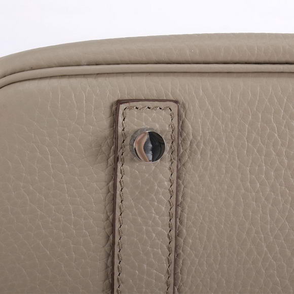 Hermes Birkin 35CM Togo Leather Handbag 6089 Light Grey Silver