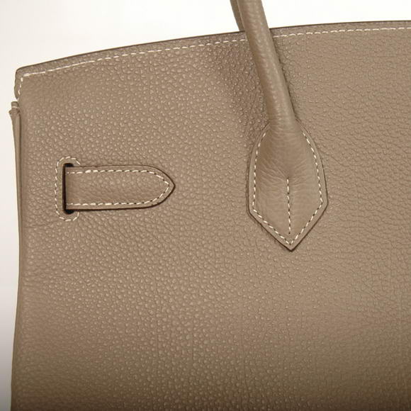 Hermes Birkin 35CM Tote Bags Smooth Togo Leather Dark Grey Silver