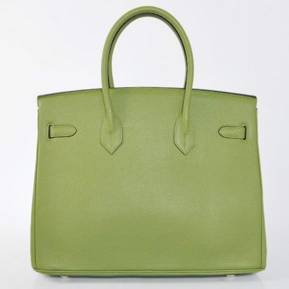 Hermes Birkin 35CM Tote Bags Smooth Togo Leather Green Golden