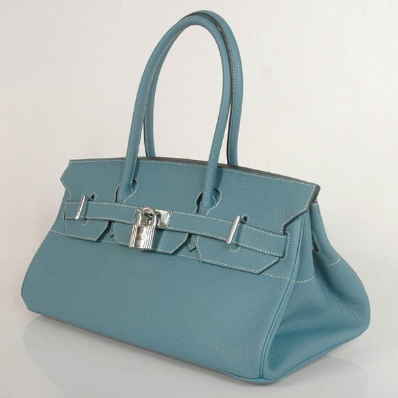 Hermes Birkin 42cm JPG Birkin Togo Leather Blue Bag Silver Hardware Hermes Birkin 42cm JPG Birkin Togo Leather Blue Bag Silver Hardware