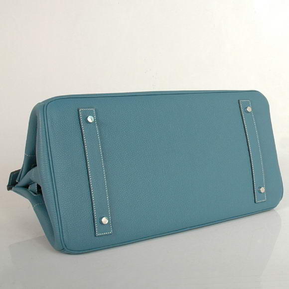 Hermes Birkin 42cm JPG Birkin Togo Leather Blue Bag Silver Hardware Hermes Birkin 42cm JPG Birkin Togo Leather Blue Bag Silver Hardware