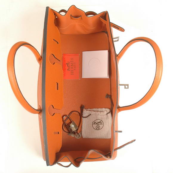 Hermes Birkin 42cm JPG Birkin Togo Leather Orange Bag Silver Hardware Hermes Birkin 42cm JPG Birkin Togo Leather Orange Bag Silver Hardware