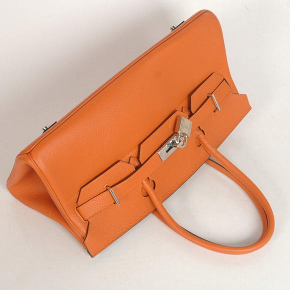 Hermes Birkin 42cm JPG Birkin Togo Leather Orange Bag Silver Hardware Hermes Birkin 42cm JPG Birkin Togo Leather Orange Bag Silver Hardware